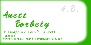 anett borbely business card